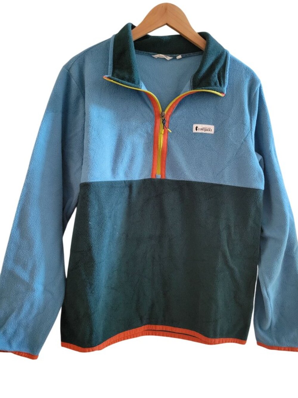 Cotopaxi Mens Amada Fleece blue Colorblock 1/2 Zip long Sleeve Medium Gorpcore